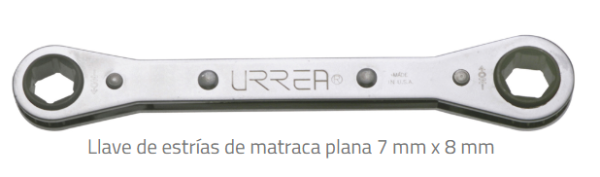 Llave Matraca Estriada Mm 7 X 8 Plana Urrea