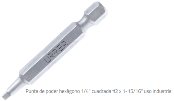 Punta Cuadrada #2 X 1-15/16" X 1/4" Poder Uso Industrial Urrea