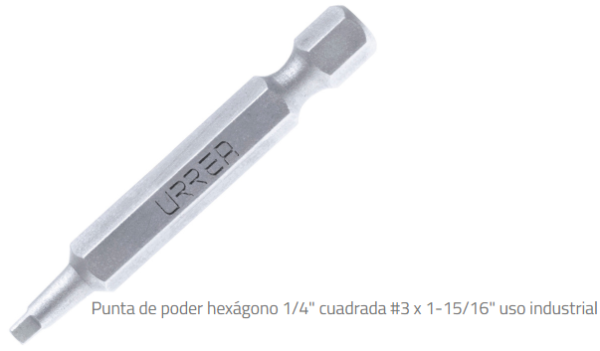 Punta Cuadrada #3 X 1-15/16" X 1/4" Poder Uso Industrial Urrea